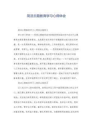 简洁主题教育学习心得体会.docx