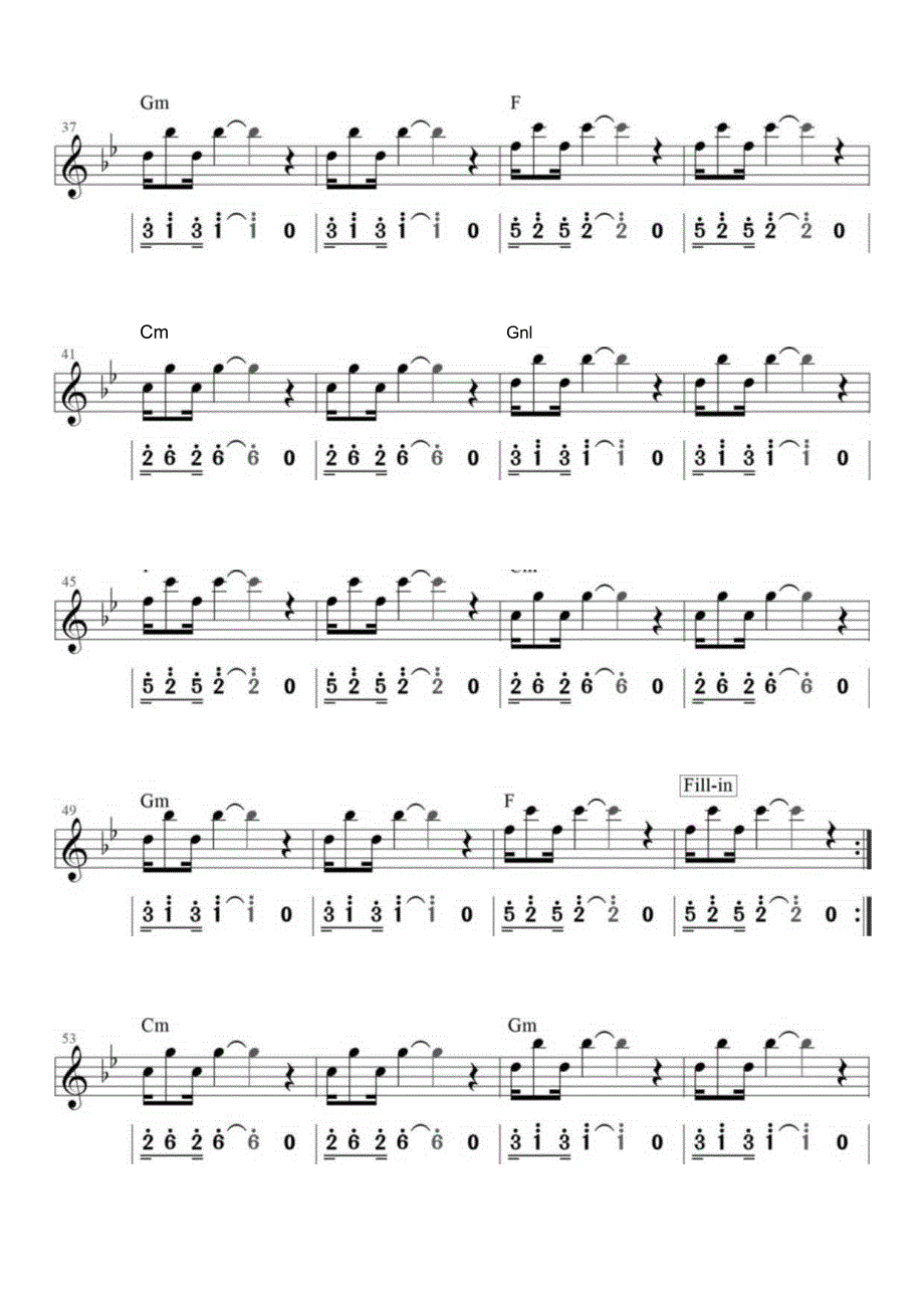 氧气(Oxygène,PtIV降B调电子琴谱).docx_第3页