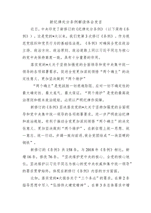 新纪律处分条例解读体会发言.docx