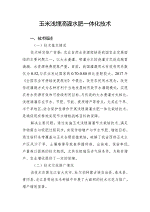 玉米浅埋滴灌水肥一体化技术.docx