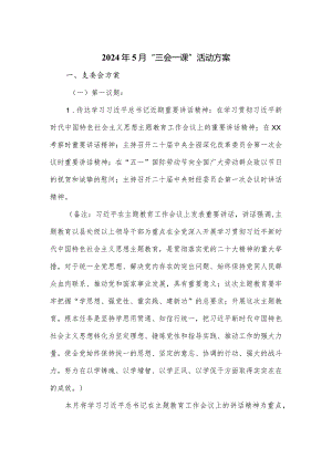 2024年5月“三会一课”活动方案.docx