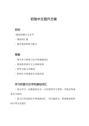 初级中文提升方案.docx