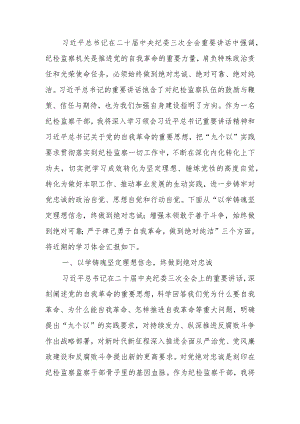 纪检监察干部学习二十届中央纪委三次全会精神发言材料体会.docx