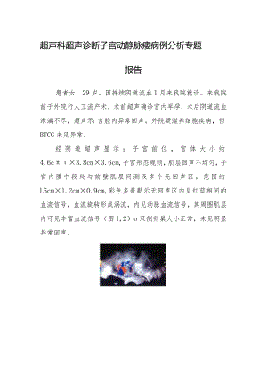 超声科超声诊断子宫动静脉瘘病例分析专题报告.docx