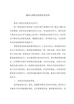 课改心得体会收获范本实用.docx