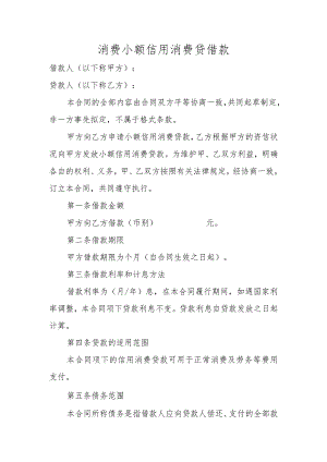 消费小额信用消费贷借款.docx