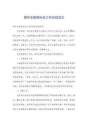 青年志愿者协会工作总结范文.docx