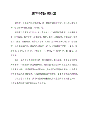 脑卒中的分级标准.docx