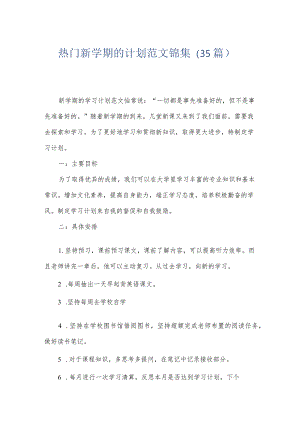 热门新学期的计划范文锦集（35篇）.docx