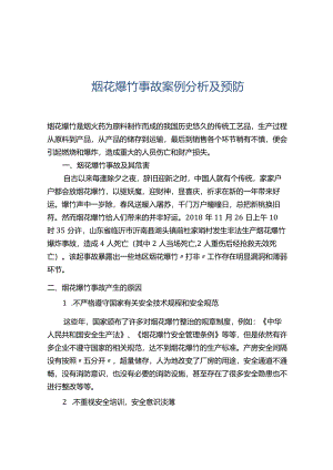 烟花爆竹事故案例分析及预防.docx
