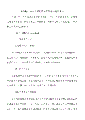 硅胶行业未来发展趋势和竞争策略建议报告.docx