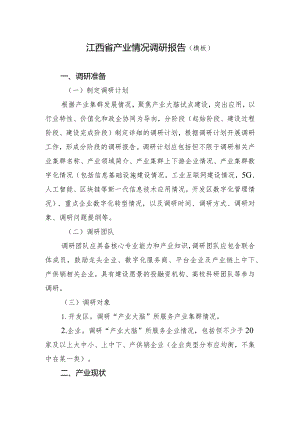 江西省某产业情况调研报告（模板）.docx