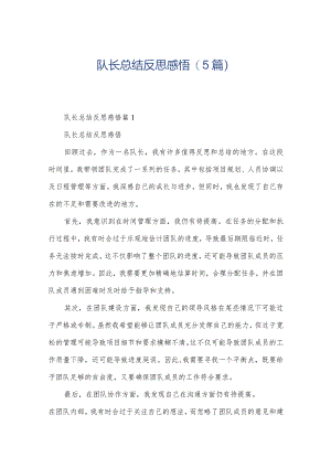 队长总结反思感悟(5篇).docx