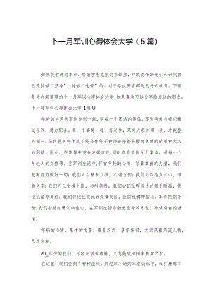 十一月军训心得体会大学(5篇).docx