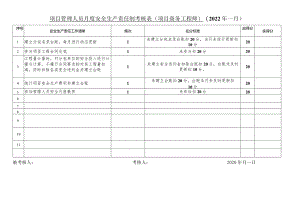 项目管理人员月度安全生产责任制考核表（项目商务工程师、项目施工技术主管）.docx