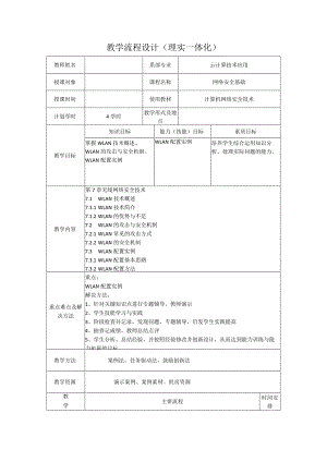 计算机网络安全技术（微课版）-教案7.1--7.3WLAN技术概述、WLAN的攻击与安全机制、WLAN配置实例（4学时）.docx