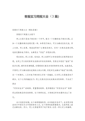 客服实习周报大全（3篇）.docx