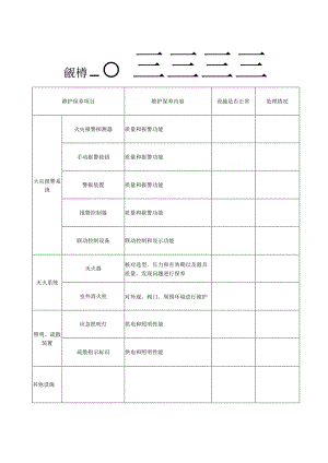 致远中学-----年----月消防设施维护保养记录表.docx