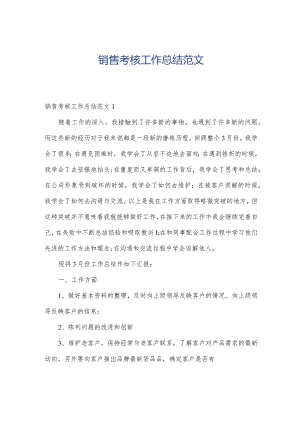 销售考核工作总结范文.docx
