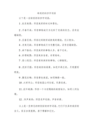 特别好的四字词语.docx
