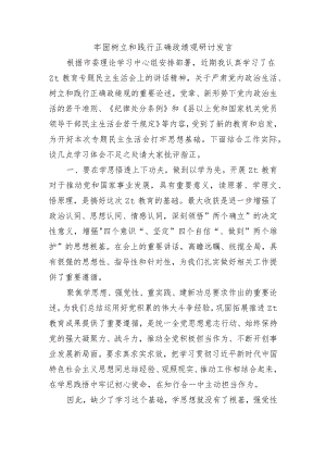 牢固树立和践行正确政绩观研讨发言.docx