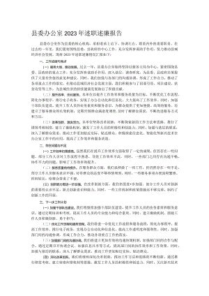 县委办公室2023年述职述廉报告.docx