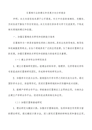 石墨烯行业的建议和发展方向分析报告.docx