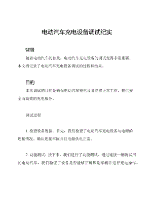 电动汽车充电设备调试纪实.docx