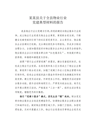 某某县关于全县物业行业党建典型材料的报告.docx