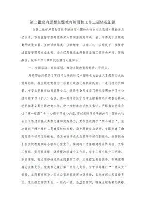 第二批党内思想主题教育阶段性工作进展情况汇报.docx