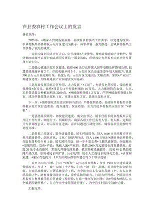 在县委农村工作会议上的发言.docx