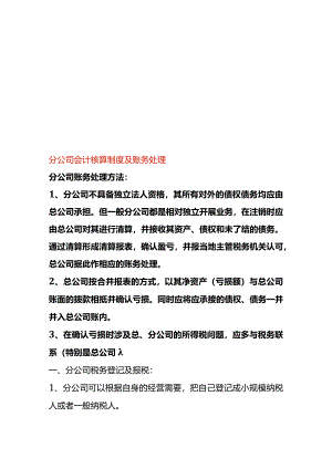分公司会计核算制度及账务处理.docx