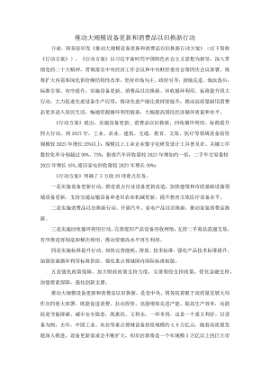 推动大规模设备更新和消费品以旧换新行动心得体会四.docx