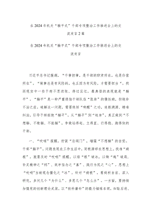 在2024年机关“躺平式”干部专项整治工作推进会上的交流发言2篇.docx