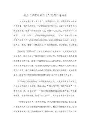 树立“习惯过紧日子”思想心得体会.docx