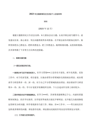 26.2023年主题教育民主生活会个人发言材料.docx