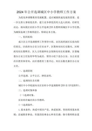 2024年公开选调城区中小学教师工作方案.docx