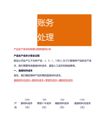 产品生产成本的会计核算过程附案例分析.docx