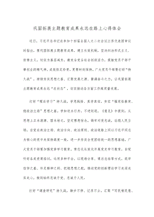 巩固拓展主题教育成果永远在路上心得体会.docx