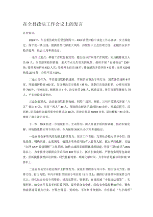 在全县政法工作会议上的发言.docx