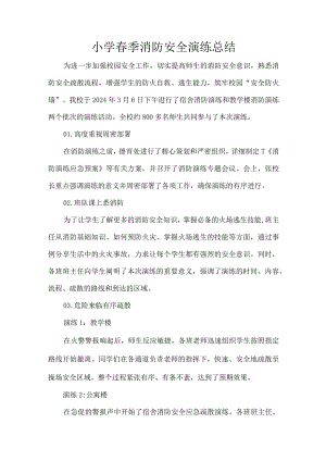 小学春季消防安全演练总结.docx
