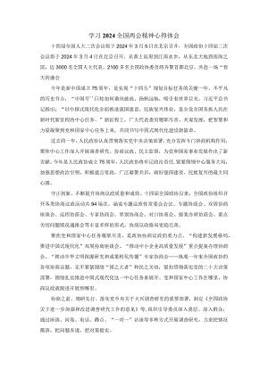 学习2024全国两会精神心得体会2.docx