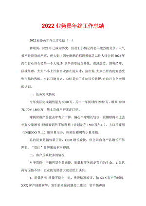 2022业务员年终工作总结.docx