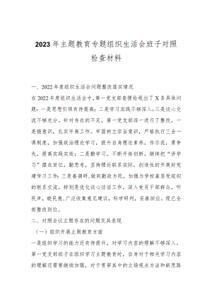 2023年主题教育专题组织生活会班子对照检查材料..docx