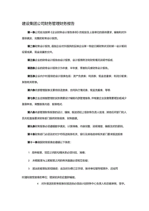 建设集团公司财务管理财务报告.docx