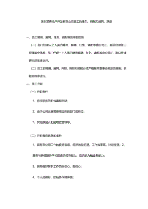 深圳某房地产开发有限公司员工的任免、调配和解聘、辞退.docx
