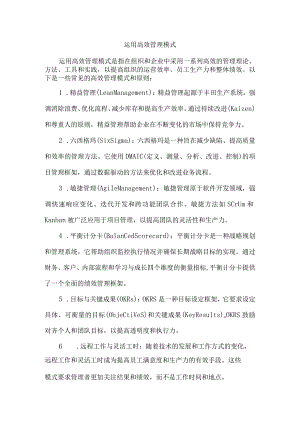 运用高效管理模式.docx