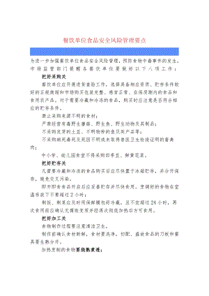 餐饮单位食品安全风险管理要点.docx
