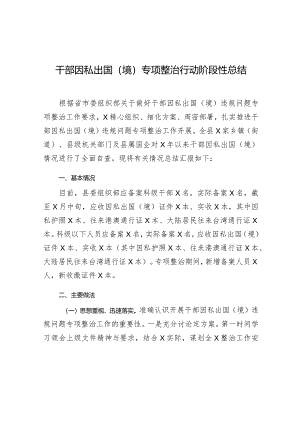 干部因私出国（境）专项整治行动阶段性总结.docx