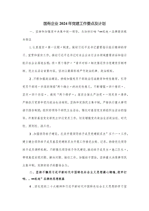 国有企业2024年党建工作要点及计划.docx